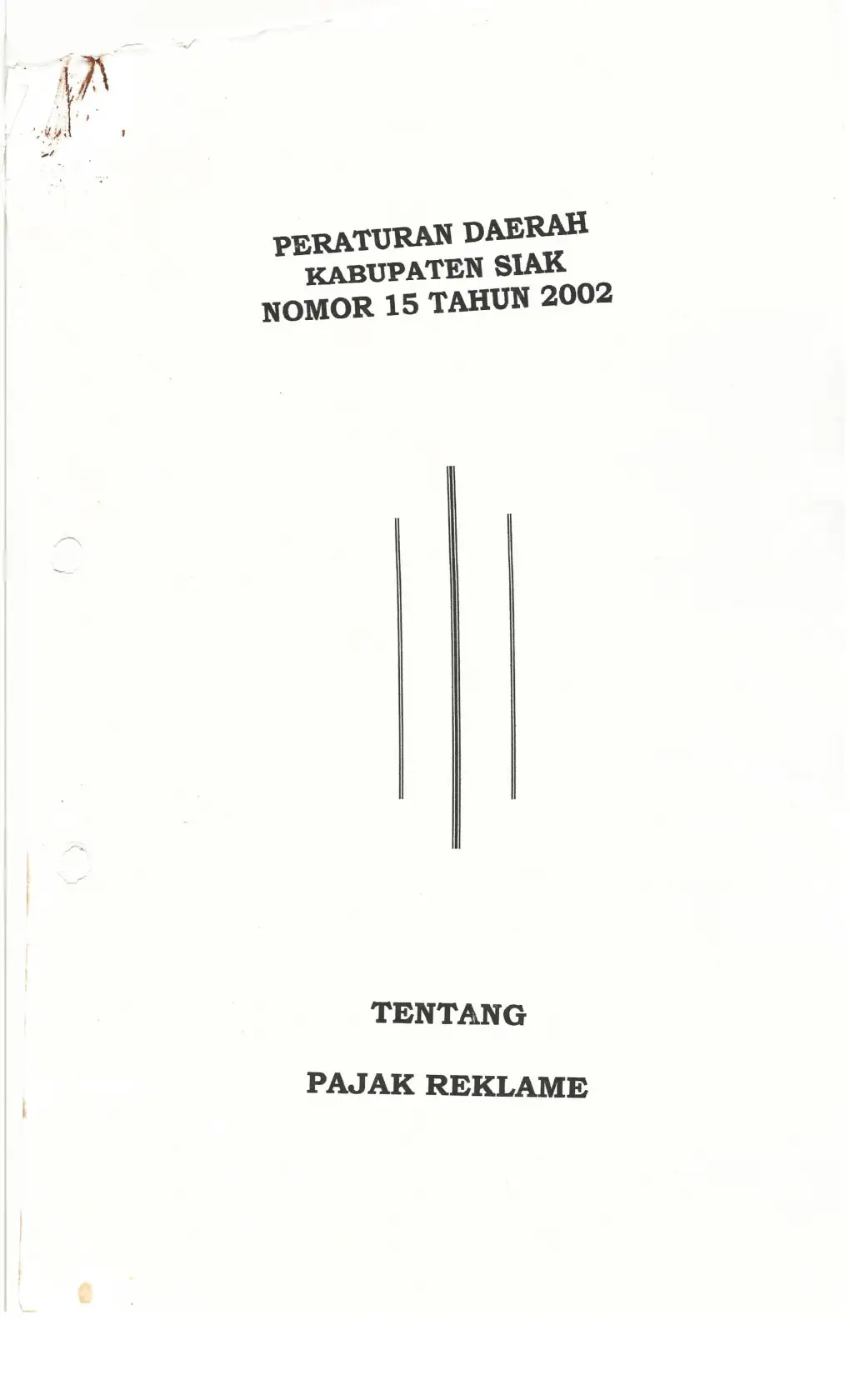 Halaman 1 Perda 15/2002 Pajak Reklame (scan)